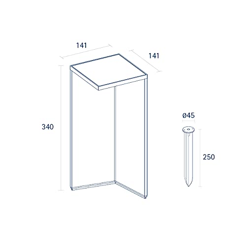 Sigor Nusolar - Solar LED Akku-Gartenleuchte Indoor & Outdoor, Höhe 34 cm, wiederaufladbar, 12 h Leuchtdauer, anthrazit