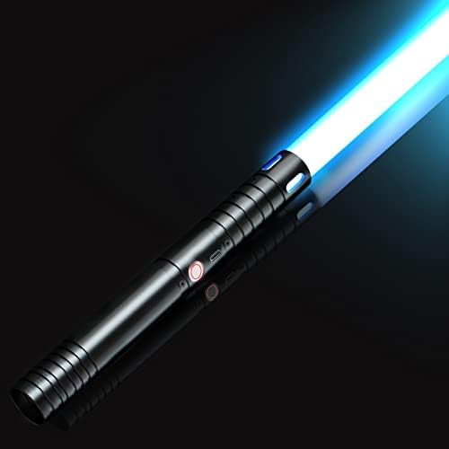YOTOMOT Lightsaber Metal Hilt 15 Colors Changeable, Light Saber Cosplay Toy Support Heavy Dueling with 9 Sound Fonts 4 Black