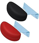 2 PCS A Pack, Leather Large Hard Shell Sunglasses Case, Protective Case For Most Sunglasses and E...