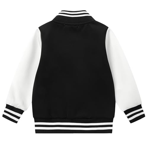 Image of LittleSpring Boys Girls Varsity Baseball Jacket Zip Up Bomber Jacket Thin 2-10Years