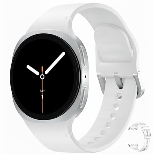 Samsung Galaxy Watch 8 (2025) Bluetooth Smartwatch, US Version – Fitness & Sleep Tracking,Heart Rate Monitor, Android Compatible (Not for iOS) – with Extra Hybrid Band (Silver, 44mm)