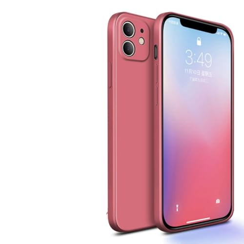 Coque iPhone 11 Pro silicone liquide rouge camélia protection intégrale