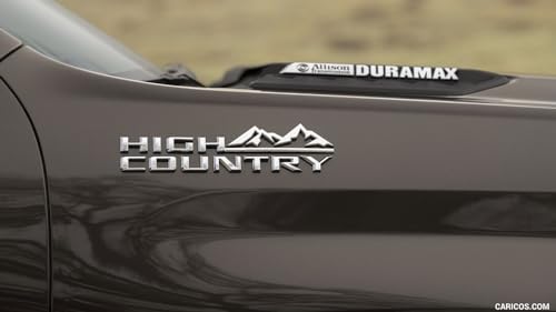 Image of Kit 4X 2019-2024 Silverado High Country Emblem Fender Tailgate Letter Logo 3D Badge Namaplate Replacement for High Country (Chrome)