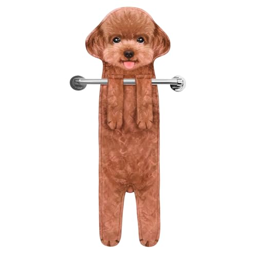 Divertidos Perro Toallas de Mano Suspendible-Decoración Perro Baño Cocina-Toalla Absorbente Animal Regalos Navidad Cumpleaños Amigo Invisible-Regalos Originales Graciosos Mujer Amantes de Los Perro
