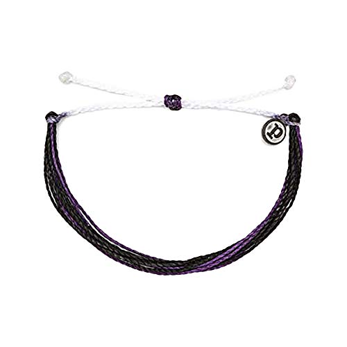 Pura Vida Lung Cancer Awareness Charity Bracelet - Plated Charm, Adjustable Band