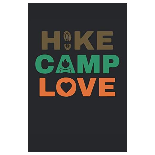 Cuaderno a cuadros Hike Camp Love Outdoors: Cuaderno a cuadros para campistas, excursionistas, excursionistas, montañistas y amigos al aire libre