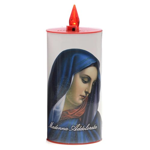 Holyart LED Votive Candle, Ecological, White with Image, Lasting 70 Days, JesusDiameter: 6 cm|Max Height: 15 cm|Height: 12.5 cm