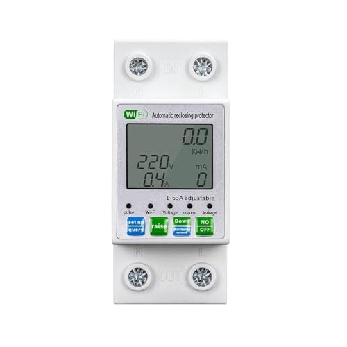 63A APP WiFi Smart Circuit Earth Leakage Over Under Voltage Protector Relay Device Switch Breaker Energy Power Tools