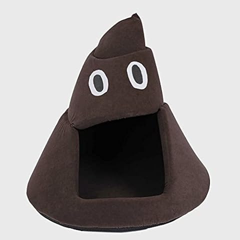 laddawan Funny Poop Cat Bed, Pet Bed House,Small Dog Bed (Dark Khaki) Cover