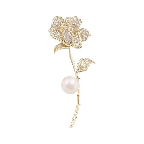 Broche rose personnalisée de luxe pour rehausser un manteau ou costume terne
