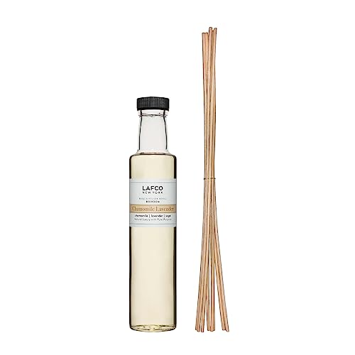 LAFCO New York Reed Diffuser Refill, Chamomile Lavender - 8.4 oz - Up to 4-Month Fragrance Life - Includes Natural Wood Reeds - Free of Dyes & Propellants - Made in The USA