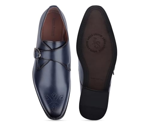 Image of LOUIS STITCH Formal Shoe for Men | Single Monk Strap | Handmade Patina Finish | Comfortable for Business Casual, Every Day, Parties (LSSXSM)