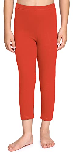 Merry Style Leggins 3/4 para Niñas Mallas capri Pantalones Piratas Ropa Infantil Deportiva para Niña verano y primavera MS10 226 (Naranja,128)