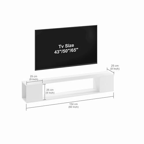 Image of FURNEASER Ether Modern Wall Mounted TV Unit with Floating Shelf | Wooden TV Entertainment Unit for Living Room | Engineered Wood Media Console for 43,50, 55 to 65 Inch TV (Wenge)