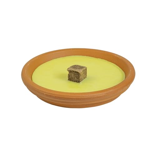 Candele alla Citronella, Candele Antizanzare Da Esterno, 12 Pezzi, Diametro 11 cm, Fiaccola in Ciotola di Coccio, Repellente per Insetti, Durata 4 ore, Ideale per eventi e Cene all’Esterno