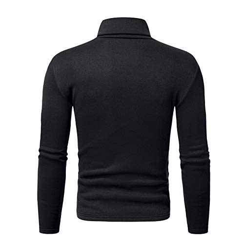 Men's Turtleneck Pullover Tops Stretch Slim Fit Long Sleeve Sweaters Cozy Soft Solid Fall and Winter Sweater3