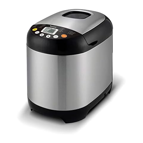 Bread maker 19 programs, 500-1000 g, yoghurt, gluten-free bread, jams, stainless steel, bread maker Cover