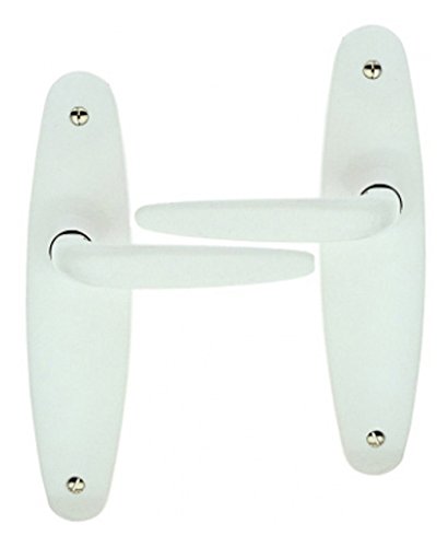 Victorie Internal Door Handle in White Lacquered zamak Backplate Hole Spacing 165 mm