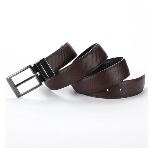 Cinturón de cuero reversible hombre formal elegante hebilla giratoria 4