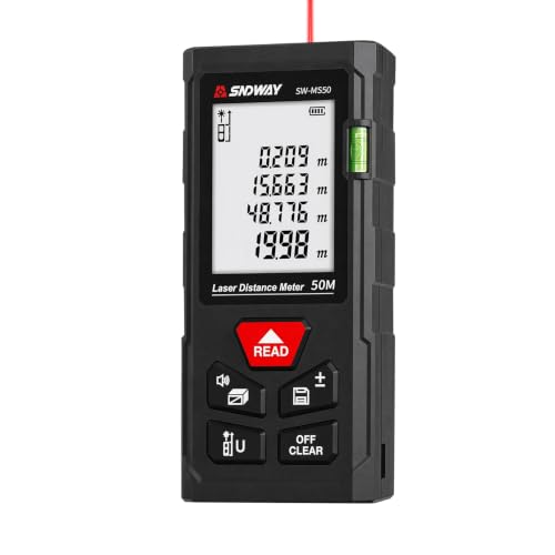 SNDWAY Laser Measure, 165Ft Digital Laser Measuring Tool with Bubble Levels