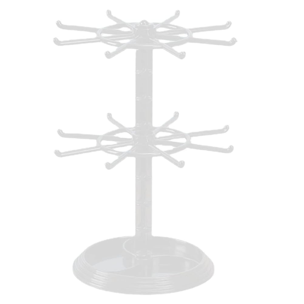 CTRLZS Countertop Acrylic Rotating Keychain Rack Adjustable 2 Tire Spinner Display Holder Trinkets Jewelry Organizer Stand, Fine Workmanship -A