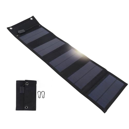 Cargador solar de 20 W Cargador de panel solar BuyWeek plegable Puertos USB (5 V) con indicador de carga IP65 Panel solar monocristalino impermeable for exteriores for viajes de camping, carga de disp