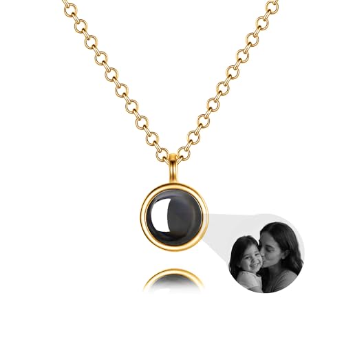 925 sterling silver Custom Projection Necklace–Memorial Necklace with Picture Inside, Ideal Gift Jewelry with Gift Box for Anniversaries, and Special Occasions