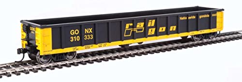 Walthers HO Scale 53' Railgon Gondola Railgon/GONX(As-Built/Black/Yellow) 310333