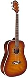 Oscar Schmidt OG1FYS-A-U 3/4 Size Dreadnought Acoustic Guitar (High Gloss) Flame Yellow Sunburst