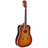 Oscar Schmidt OG1FYS-A-U 3/4 Size Dreadnought Acoustic Guitar (High Gloss) Flame Yellow Sunburst