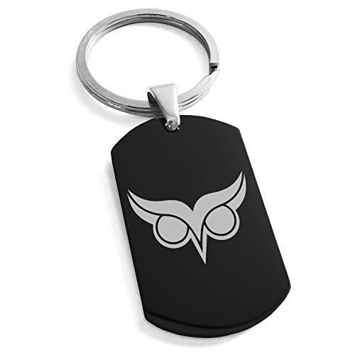 Stainless Steel Athena Greek Goddess of Wisdom Symbol Dog Tag Keychain Keyring