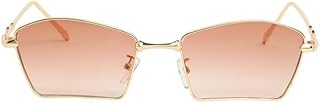 French Accent Men's The Arched Geometric Sunglass | California Gold Frame | Ash Brown Polycarbonate Lens For Casual Wear | Price In India