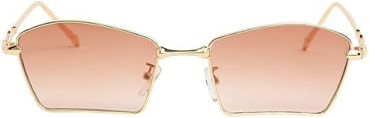 French Accent Men's The Arched Geometric Sunglass | California Gold Frame | Ash Brown Polycarbonate Lens For Casual Wear |...