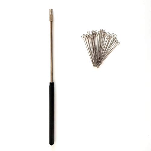 Soccerene Bacterial Inoculating Loops,1PCS Holder (8.8 Inches) and 50PCS Reusable Nichrome Wire Tips (10uL), for Bacterial Tissue Culture