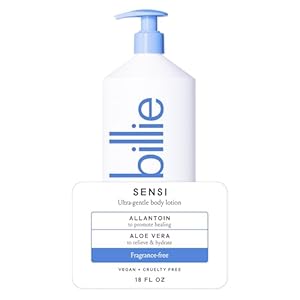 Billie Sensi Ultra-Gentle Women’s Body Lotion, Fragrance-Free, Allantoin & Aloe Vera, 18 fl oz