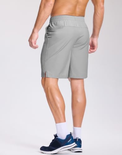 Image of GGJ Men's Lightweight Athletic Shorts with 2 Zipper Pockets 7 inch /9 inch /5 inch Gym Workout Running Quick Dry Tennis Shorts for Men