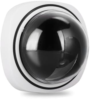 VideoSecu Dome Surveillance Security Dummy Imitation Camera Fake Security Camera Simulated Infrared IR LED Fake Camera With Blinking Light CCTV Surveillance, Security Warning Sticker AA3