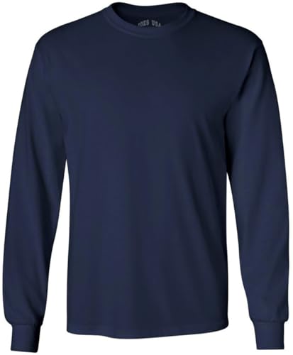Joe's USA Men's Long Sleeve Heavyweight Cotton T-Shirts in Regular, Big & Tall