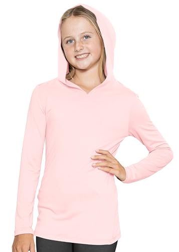 Image of Shirts for Girls Long Sleeve Crew Neck Top, Hoodie or 3 /4 Sleeve Soft Stretch Kids Lightweight Size 2-16