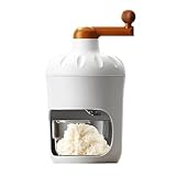 AZIEBAY家庭用、電気不要、業務用、夏のスノーフレークスムージーに最適な小型手回し製氷機