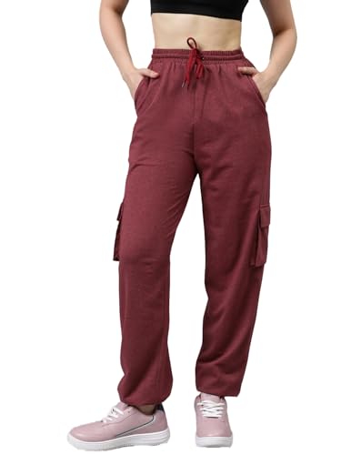 Image of KOTTY Workout Track Pants for Women|Regular Fit Joggers with Pockets and Drawstring Waist|Comfortable Active wear