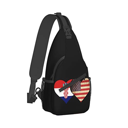 Mochila bandolera negra unisex con banderas miniatura 3