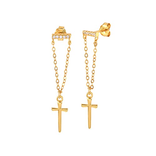 Boucles d'oreilles pendantes argent de haute qualité en longues chaînes fines