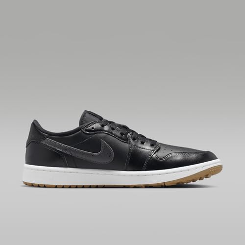 NIKE Air Jordan 1 Low G Golf Shoes (DD9315-005, Black/Gum Medium Brown/White/Anthracite) Size 4