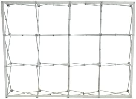 BannerBuzz Fabric Pop Up Straight Display, Trade Show Display Backdrop Booth, Aluminum Pop Up Frame, Outdoor Business Advertising Stand, Only Hardware (10' X 8')