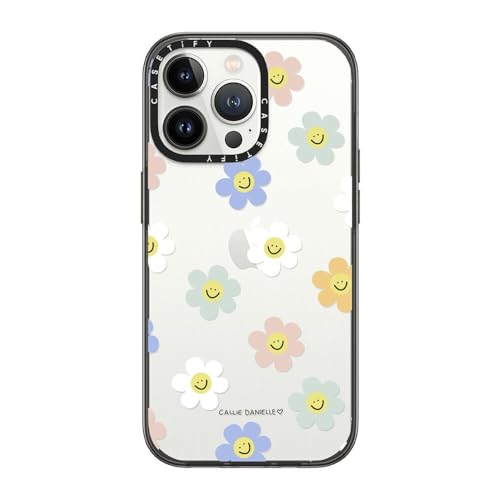 Coque compacte pour iPhone 13 Pro CASETiFY Marguerites heureuses Noir