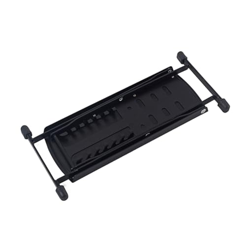 HANABASS Height Adjustable Guitar Footrest Foldable Metal Footstool with Slip Pad for Comfortable Playing for Classical Electric and Bass Guitars Black Finish