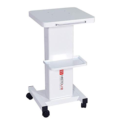 AIYE Chariot De Salon De Beauté en Acier à Outils MéDical Utilitaire avec PoignéE, Chariot De Rangement Blanc à Petites Bulles avec Stockage, Roue De Frein Universelle, Charge De 60kg Cover