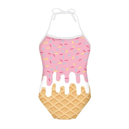 Image of Girls One Piece Swimsuit Summer Quick Dry Beach Sport Bathing Suit Halter Strap 1-10 Little Kids Toddler Swimwear