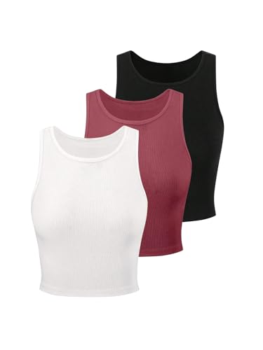 Image of Toochki Tops for Women Crop Top for Women's Tank Activewear Tee Sports Western Casual Cotton Camisole Pack of 3 Combo